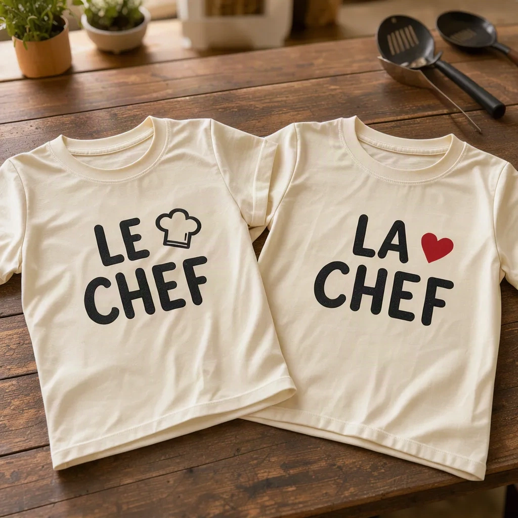T-shirts assortis Le Chef et La Chef